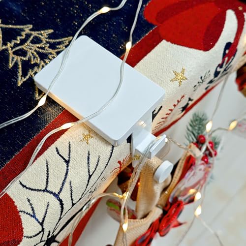 4-Pack Weighted Metal Christmas Stocking Hangers for Mantle with Dual Hooks