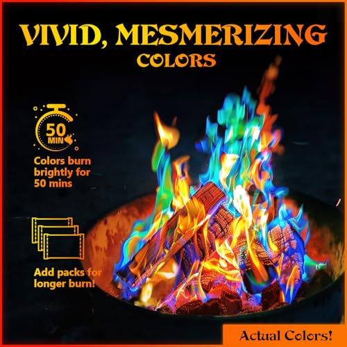 Color Changing Fire Packets for Campfires and Fire Pits 12 Pack