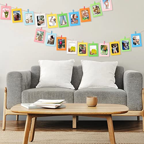 20-Piece Hanging Paper Photo Frame Set, 4x6 Inch Cardboard Picture Holders