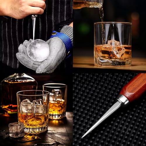 Long Stainless Steel Ice Pick with Wood Handle - Bar & Kitchen Ice Breaking Tool