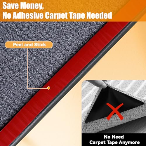 10ft Self-Adhesive Carpet Edge Trim, Waterproof PVC Rug Protector, Black