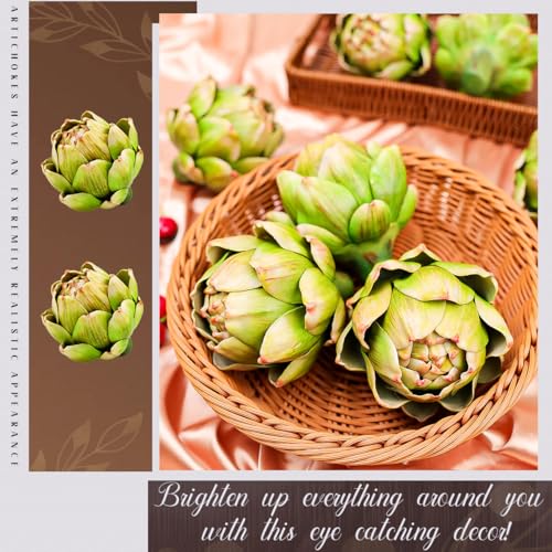 Large Faux Artichokes - Set of 3 Realistic Decorative Accents