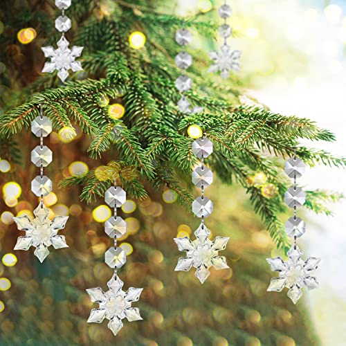 30pc Clear Acrylic Snowflake Ornaments for Christmas Tree & Holiday Decor