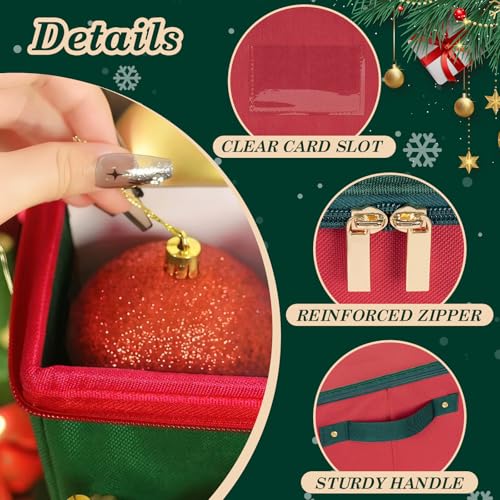 Christmas Ornament Storage Box with Adjustable Dividers and 128 Ornament Capacity