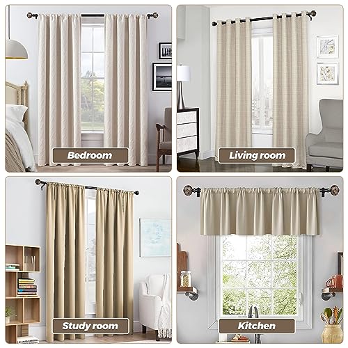 Woven Leaf Curtain Rod Finials for 1-Inch Rods, Black Decorative Caps (2 Pack)