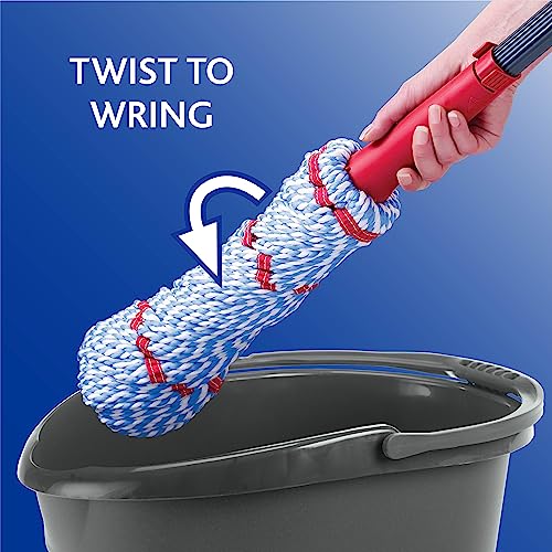 Microfiber Twist Mop with Hands-Free Wringing & Extra Refill - 18-Inch