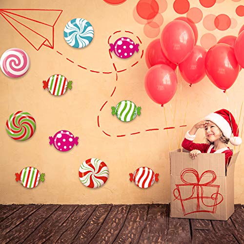 Blulu 40 Pieces Christmas Candy Cutouts Set with Adhesive Dots for Bulletin Boards