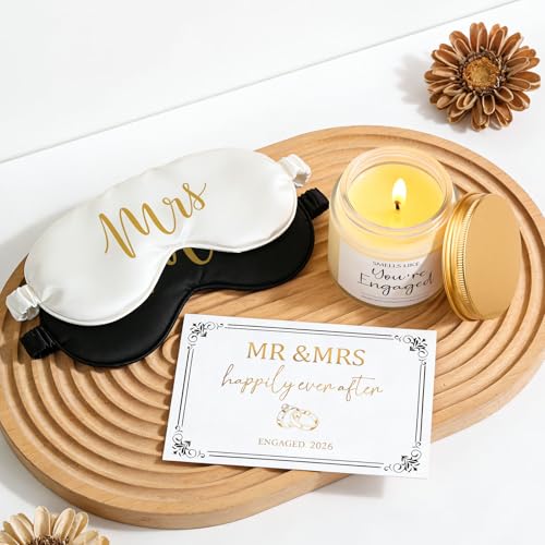 Mr & Mrs Gift Set for Couples - Wedding & Engagement Gift with Mugs, Candle & Keepsakes