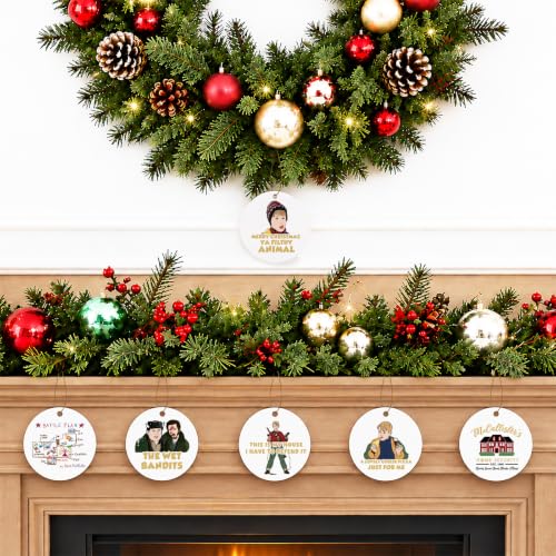 Cheroloven Home Alone Christmas Ornaments Set - 6 Ceramic Holiday Tree Decorations, Funny Gift for Fans
