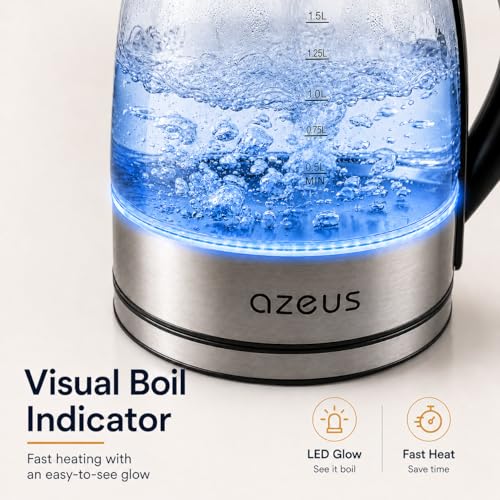 1.8L Electric Stainless Steel Kettle with Auto Shut-Off and Swivel Base