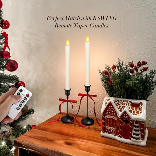 Metal Taper Candle Holders Set of 6 - Black Decorative Holders for Home Decor