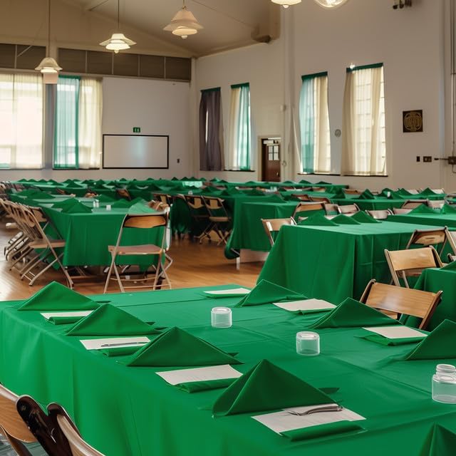 Niuara Green Plastic Tablecloth - 4 Pack 54" x 108" Disposable Covers for St. Patrick's Day & Parties