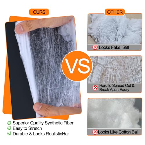 Halloween Spider Webs with 50 Fake Spiders - 1200 sqft Stretchable Decor