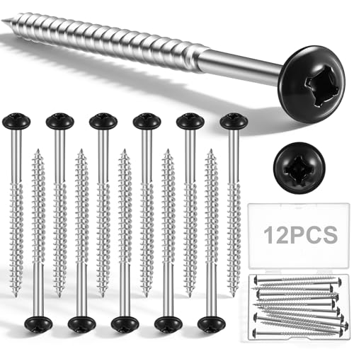 3-Inch Black Shutter Fasteners for Vinyl and Wood, 12-Piece Set