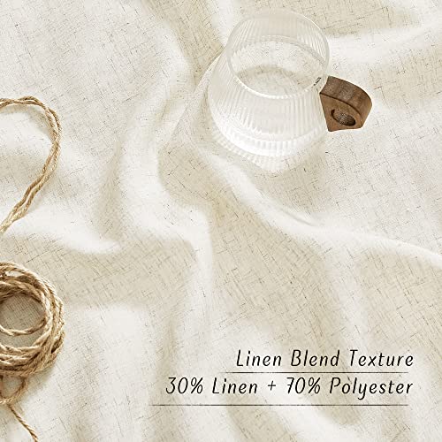 Natural Linen Semi-Sheer Curtains 84 Inch Long - 2 Panel Grommet Set