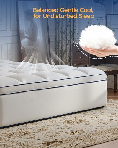 Kayfia Full Mattress Topper - Thick Plush Pillow Top Pad with Deep Pocket