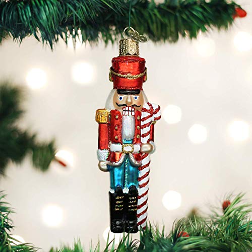 Peppermint Nutcracker Handblown Glass Christmas Tree Ornament