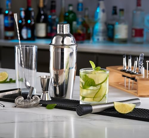 FineDine Stainless Steel Cocktail Shaker Set with Bartender Tools & Stand