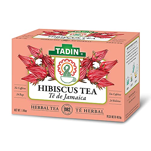 Tadin Herb & Tea Co. Hibiscus Herbal Tea. Caffeine Free. 24 Tea Bags. 1.44 oz. Pack of 6