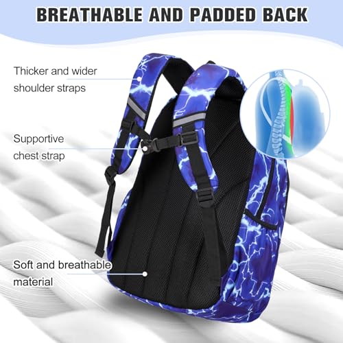 3-Piece Lightning School Backpack Set with Lunch Bag and Pencil Case