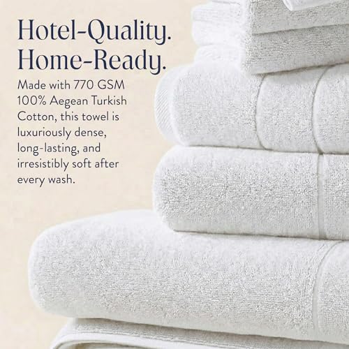 Luxury Turkish Cotton Bath Towel Set - 770 GSM Absorbent Towels (2 Pack)