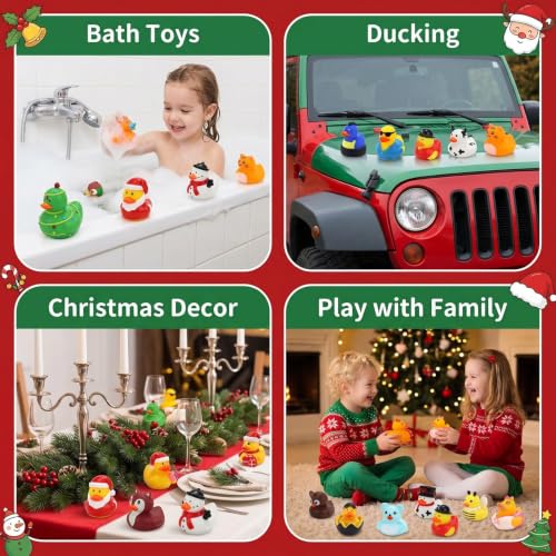 Rubber Duck Advent Calendar - 24 Days Christmas Countdown Bath Toy Set