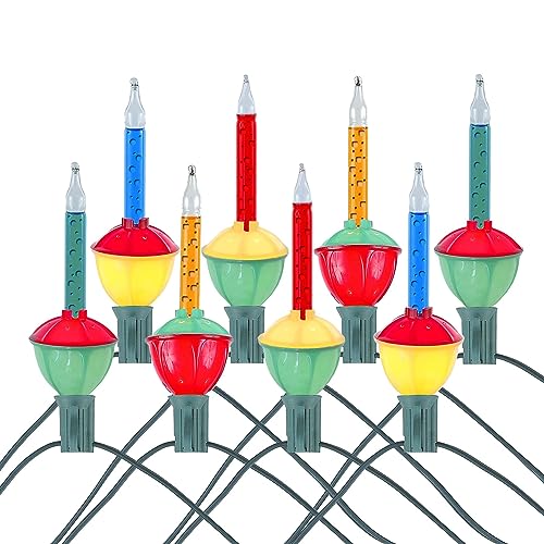 Novelty Lights Traditional Bubble Light Set, 8 ft, 8 Bulbs, Red/Blue/Orange/Green, 5W C7