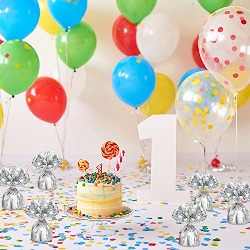 Dansib 36 Pcs Silver Metallic Balloon Weights Set – Heavy Cement Anchor Holders for Table Centerpieces