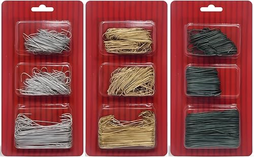 900-Piece Christmas Tree Ornament Hooks Set - Silver, Gold & Green (2 Sizes)