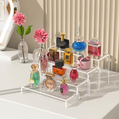 10-Piece Clear Acrylic Display Risers, Tiered Shelf Organizer for Decor