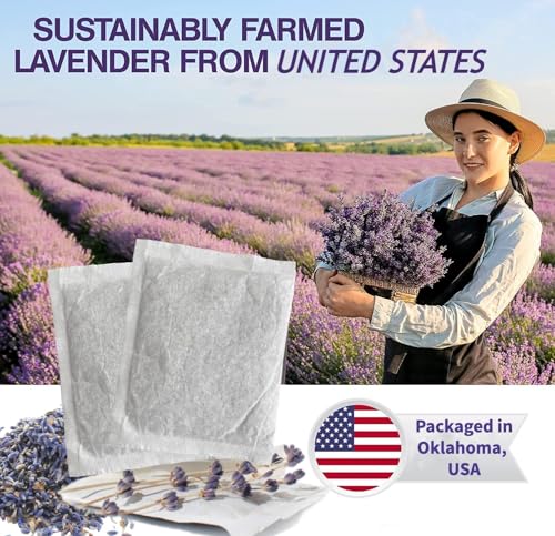 Natural Lavender Sachet Bags for Closets and Drawers, 6 Pack