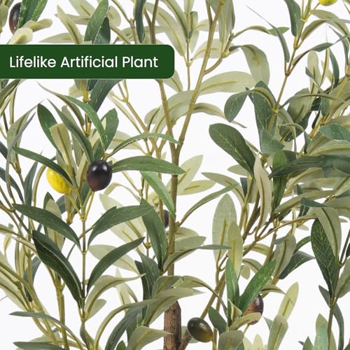 6FT Artificial Olive Tree - Faux Potted Plant for Home Decor