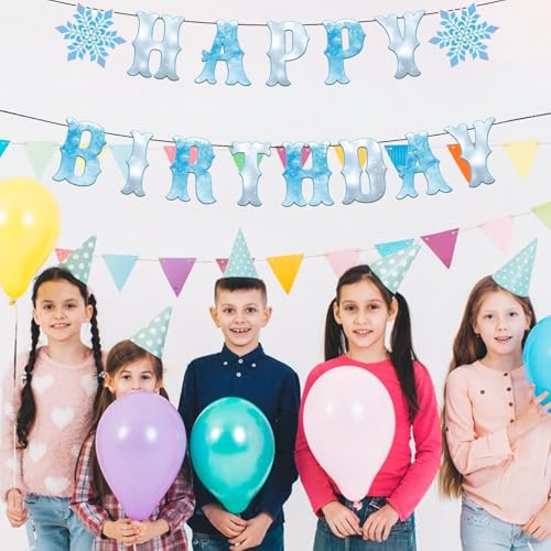 Frozen Snowflake Birthday Banner - Winter Wonderland Party Decor