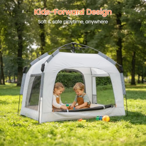 Portable Inflatable Kids Travel Bed with Pop-up Tent & Air Mattress