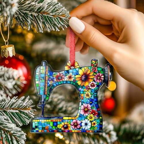 SUFAVN Sewing Machine Ornament Christmas Tree Decoration - Sewing Gift, Variation: Sewing