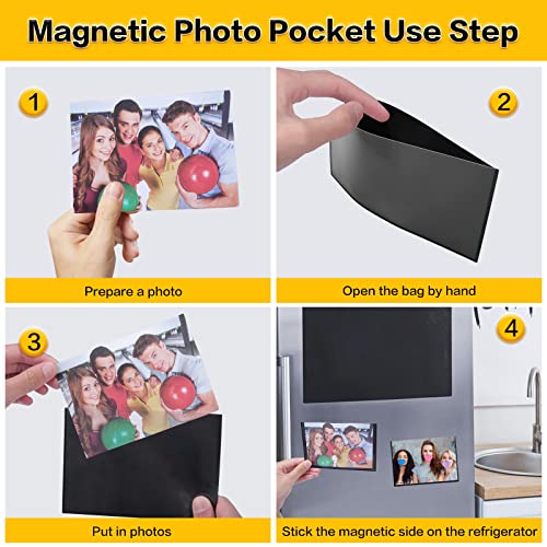15-Pack 4x6 Magnetic Picture Frames for Refrigerator & Locker - Black