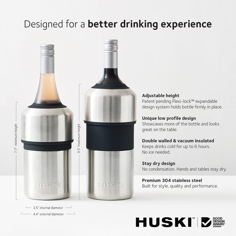 Iceless Stainless Steel Wine Chiller - Vacuum Insulated Bottle Cooler