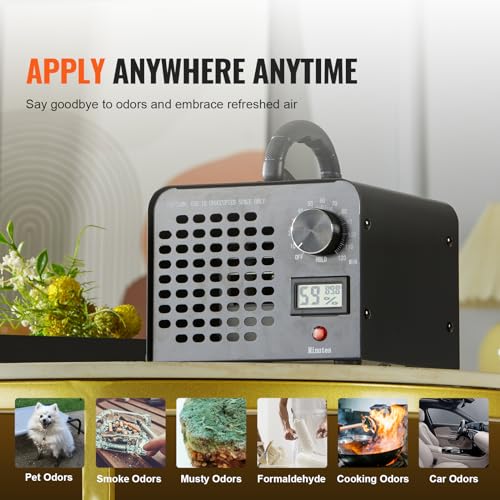 High Capacity Ozone Generator 24000mg/h with 120 Min Timer for Rooms and Cars