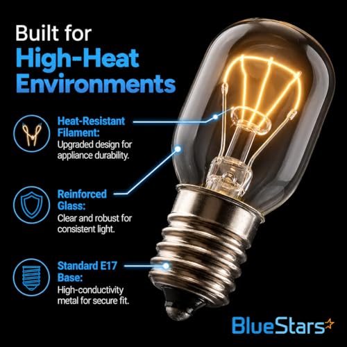 125V 40W Microwave Oven Light Bulb E17 Base Replacement - 3 Pack