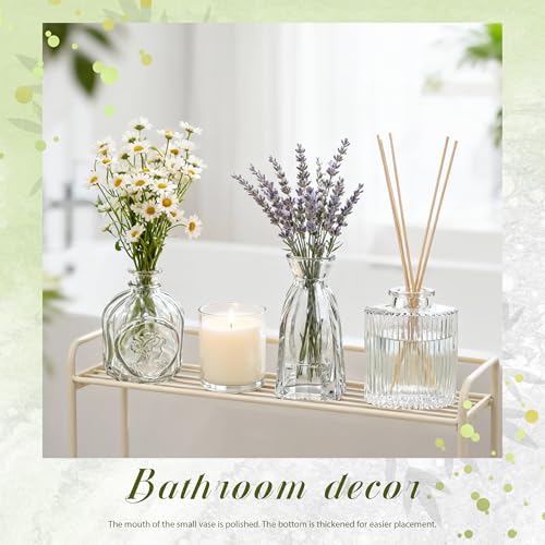 12-Pack Clear Glass Bud Vases - Small Fluted Vases for Wedding Centerpieces