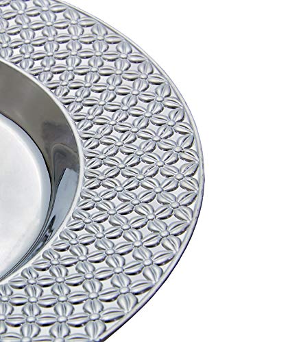 5.5 oz Disposable Silver Kiddush Cup and Saucer Set - 5 Pack