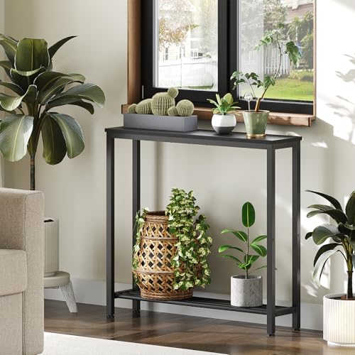 Narrow Console Table, 2-Tier Small Sofa Table for Entryway, 29.5-Inch
