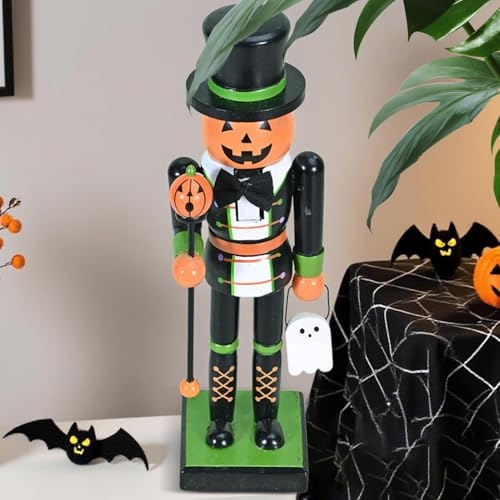 Halloween Wooden Nutcracker Figurine, 25cm Tabletop & Mantel Decor