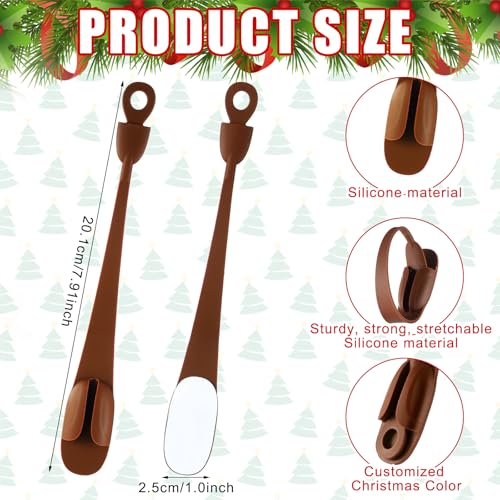 No-Drill Silicone Garland Hangers & Wreath Ties for Mantel (6 Pack, Brown)