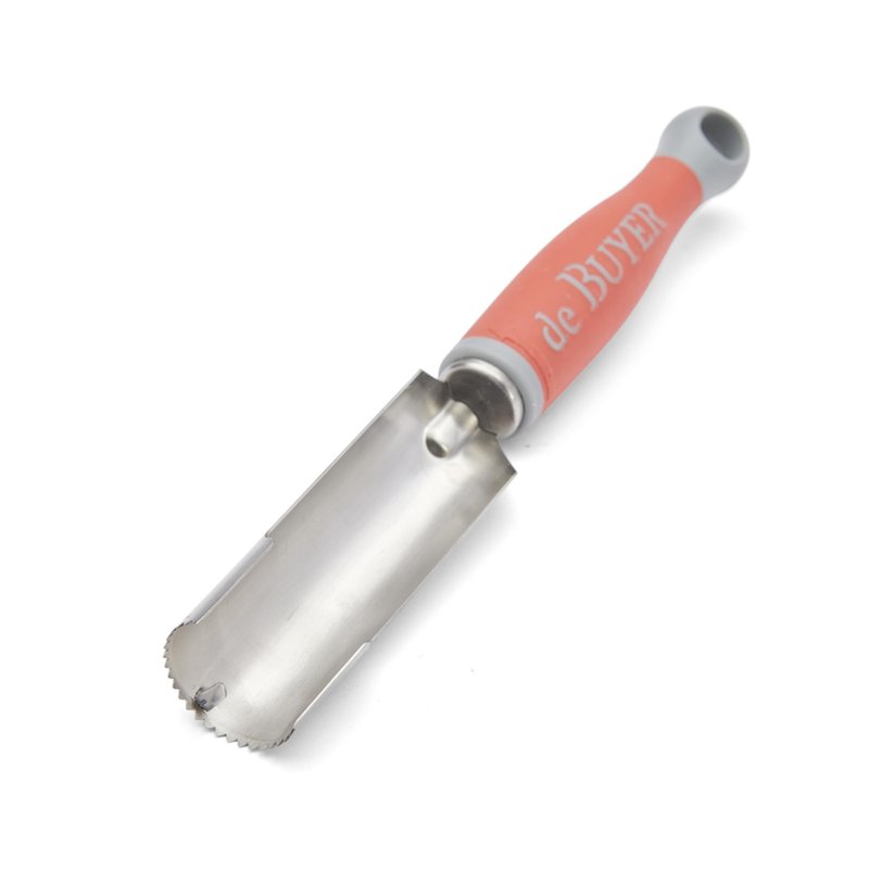 de Buyer UNIVERSAL CORE CONCEPT Manual Corer, Red - 1” - Serrated Stainless Steel Blade - Ergonomic, Non-Slip Handle - Easy to Use