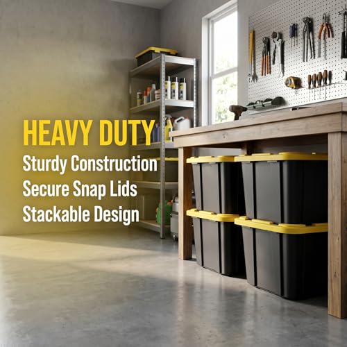6-Pack 27 Gallon Heavy Duty Plastic Storage Bins with Lids