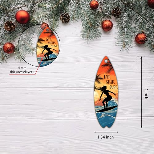 Boy Surfing Christmas Ornament 2025 - Surfboard Decor for Surfers & Beach Lovers