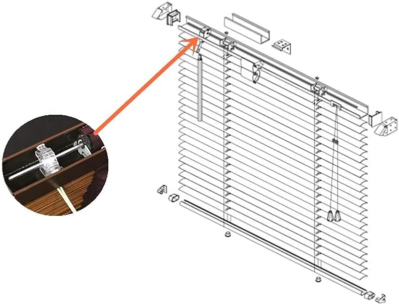 2pcs Low Profile Wand Tilter Mechanism for 2-inch Horizontal Wood Blinds