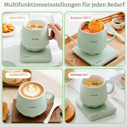 MIKMOK 400ML Electric Mug Warmer with Multi-Function Heating & Boiling