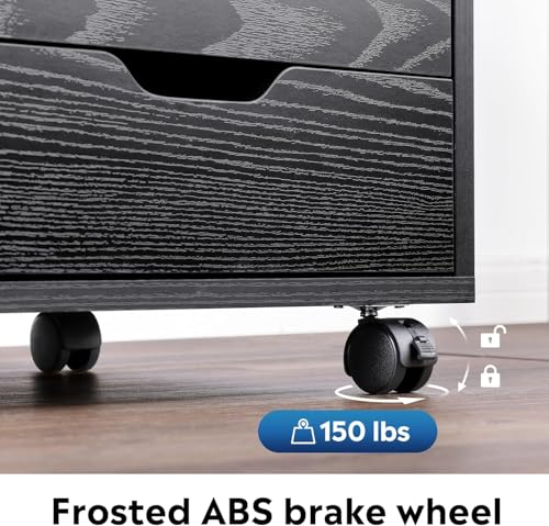 5-Drawer Mobile Storage Cabinet with Adjustable Shelf and Printer Stand